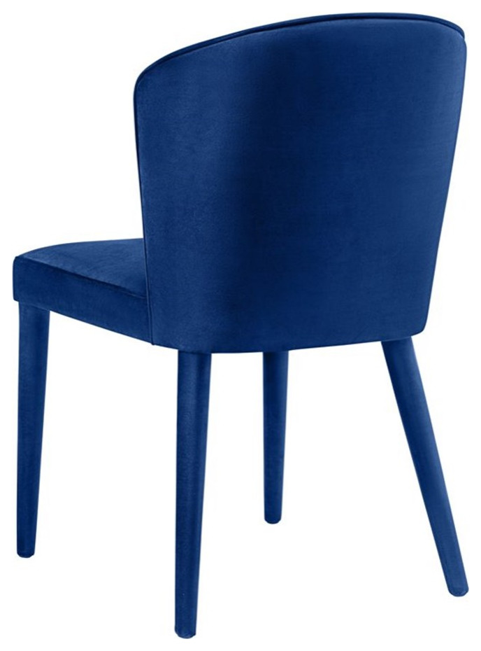 TOV Furniture Metropolitan 19.5 quotTransitional Velvet Dining Chair in Navy   Midcentury   Dining Chairs   by TOV Furniture  Houzz