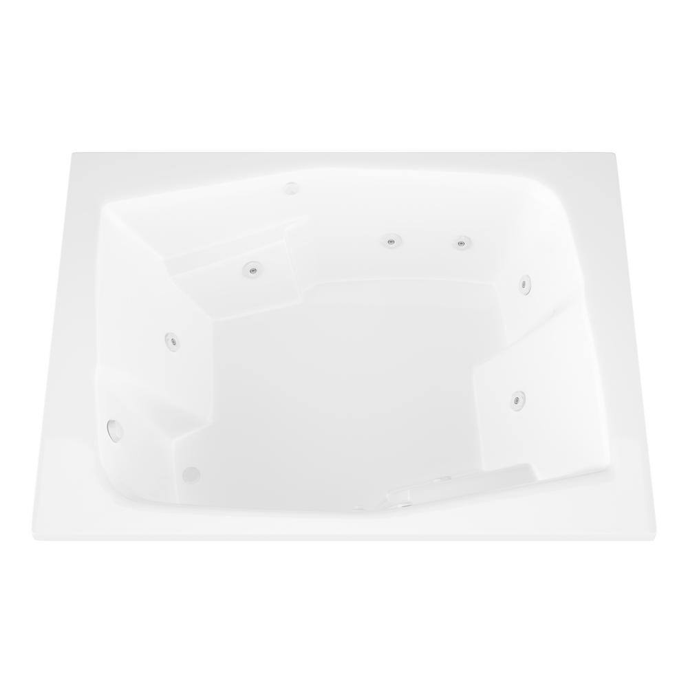 Universal Tubs Amethyst 6 ft. Acrylic Rectangular Drop-in Whirlpool Bathtub in White HD5472CWL