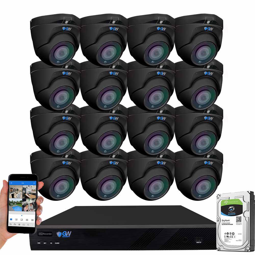 GW Security 16-Channel 8MP 4TB NVR Security Camera System 16 Wired Turret Cameras 2.8-12mm Motorized Lens HumanVehicle Detection GW7089MMIC16-4T