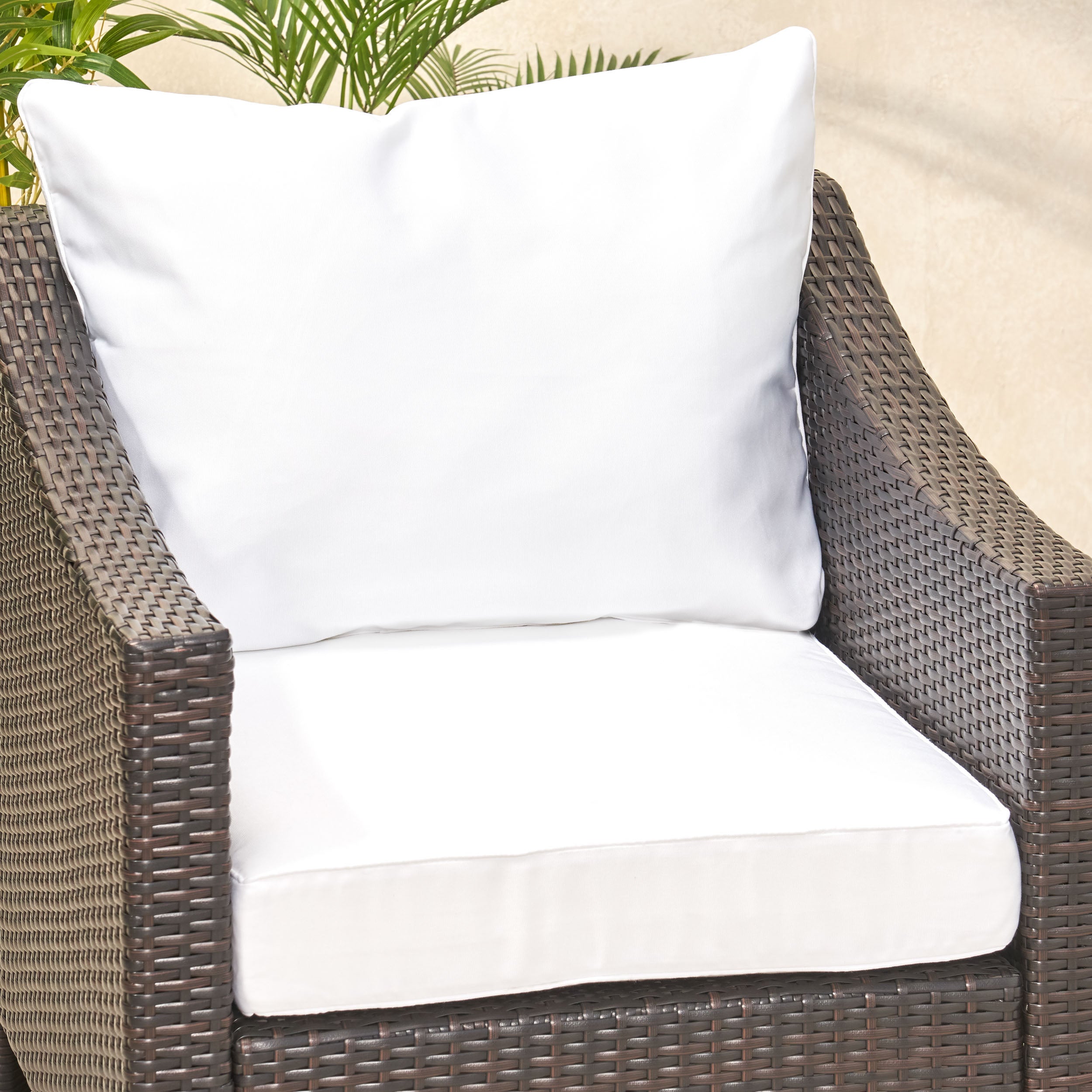 Luciella Outdoor Water Resistant Fabric Club Chair Cushions with Piping