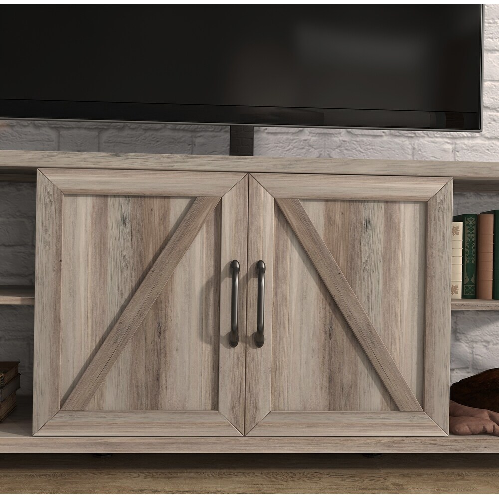 Modern Farmhouse Metal X Wood TV Stand for TVs up to 70\