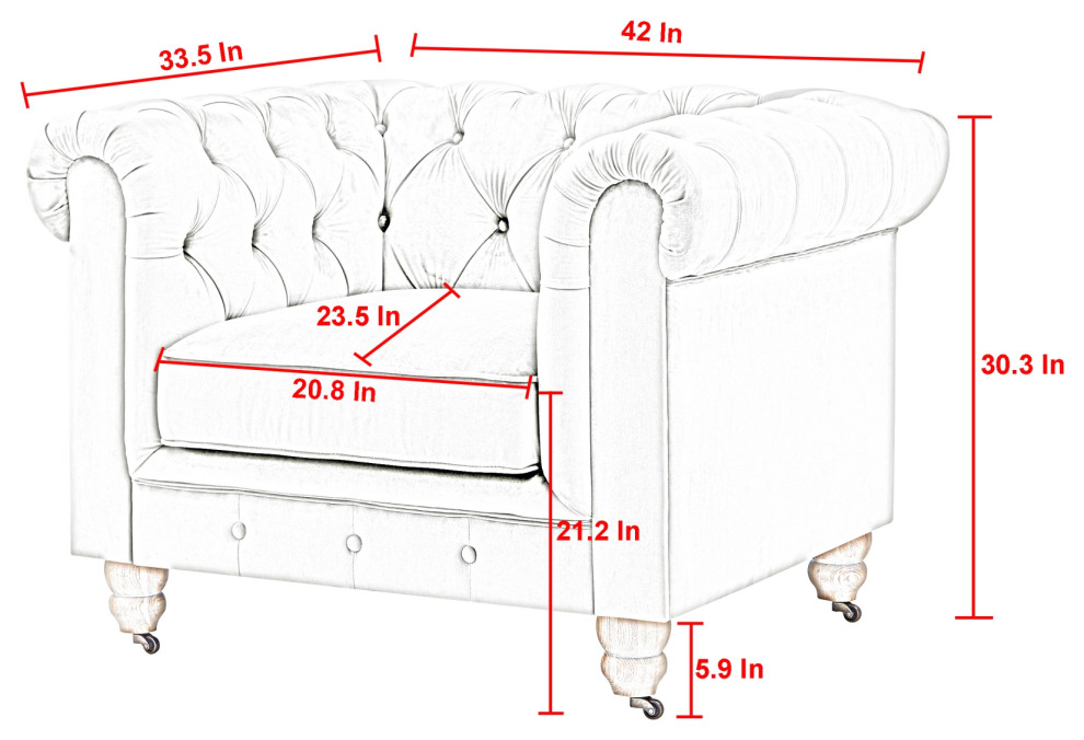 Rustic Manor Maddie Club Chair Button Tufted   Traditional   Armchairs And Accent Chairs   by Inspired Home  Houzz