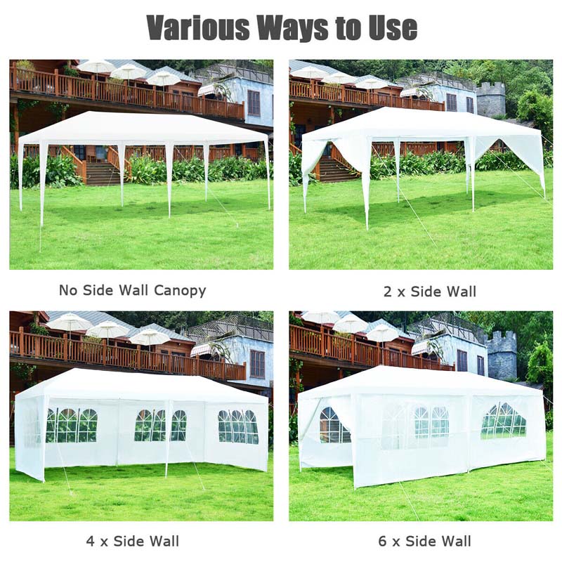 10 x 20 FT Outdoor Gazebo Canopy Tent Party Wedding Event Tent with 6 Removable Sidewalls & Carry Bag