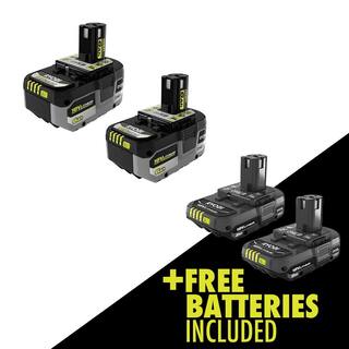 RYOBI ONE+ HP 18V HIGH PERFORMANCE Lithium-Ion 6.0 Ah Battery (2-Pack) with FREE 2.0 Ah Battery (2-Pack) PBP2007-PBP2006