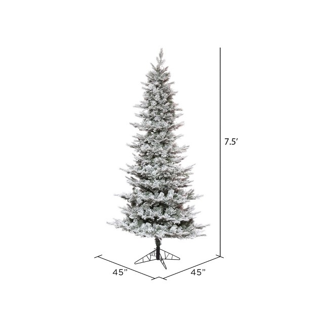 Vickerman Slim Flocked Kiana Pine Artificial Christmas Tree