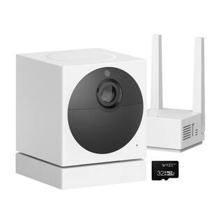 WYZE Wireless Outdoor Surveillance Camera Plus MicroSD Card Includes Base Station WVOD1B1MSD32