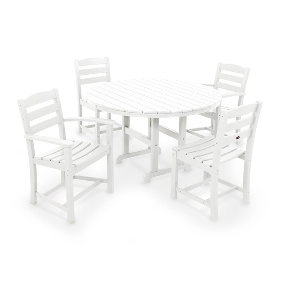 POLYWOOD La Casa Café 5Piece Round Farmhouse Dining Set