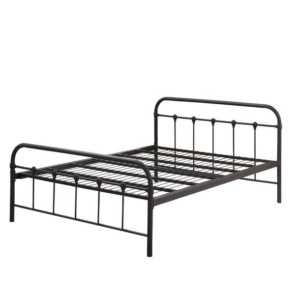 Metal Bed Frame With Black Ball Headboard And Footboard The Rustic Style - - 36901614