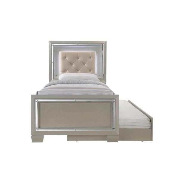 Silver Orchid Odette Glamour Youth Twin Platform w/ Trundle 6-piece Bedroom Set - - 22021649