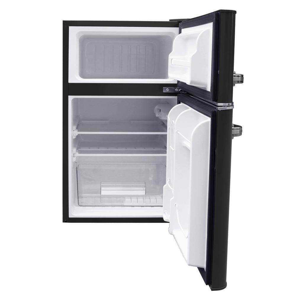 Magic Chef Retro 3.2 Cu. Ft. 2 door Mini Fridge in Black HMCR320BE