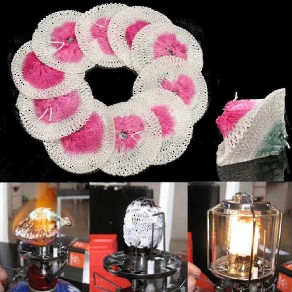 10pcs Universal Gas Lantern Mantles，durable Kerosene Gas Lamp Cover Cotton Yarn Wick Lamp Shade For