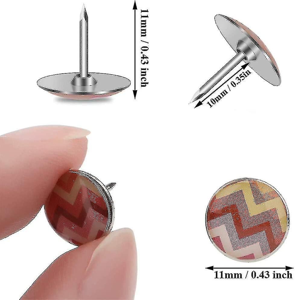 100 Pieces Round Push Pins， Decorative Push Pins， Fashion Creative Cartoon Push