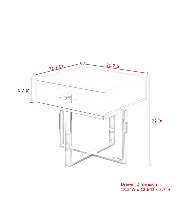 Nicole Miller Mandisa 1 Drawer Square Side Table