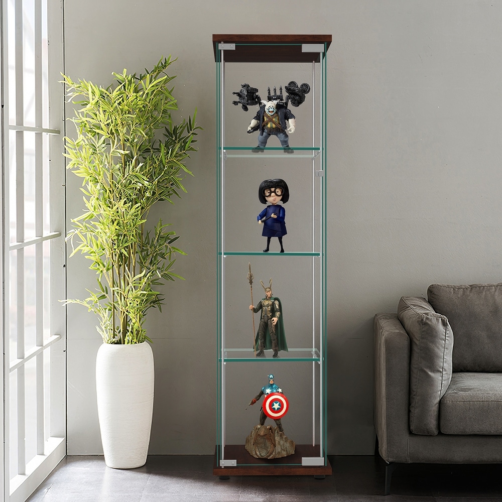 Tempered Glass Bookshelf Curio Display Cabinet