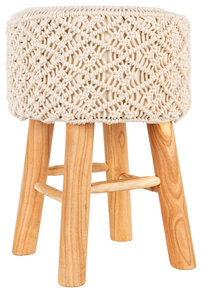 Surya Mandala MDL 003 Stool  Light Beige   Scandinavian   Footstools And Ottomans   by Surya  Houzz