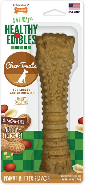 Nylabone Healthy Edibles All-Natural Long Lasting Peanut Butter Flavor Dog Chew Treats， 1 count， X-Large/Souper