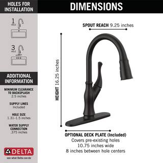 Delta Ophelia Single Handle Touch-On Pull Down Sprayer Kitchen Faucet with Touch2O Technology in Matte Black 19888TZ-BL-DST