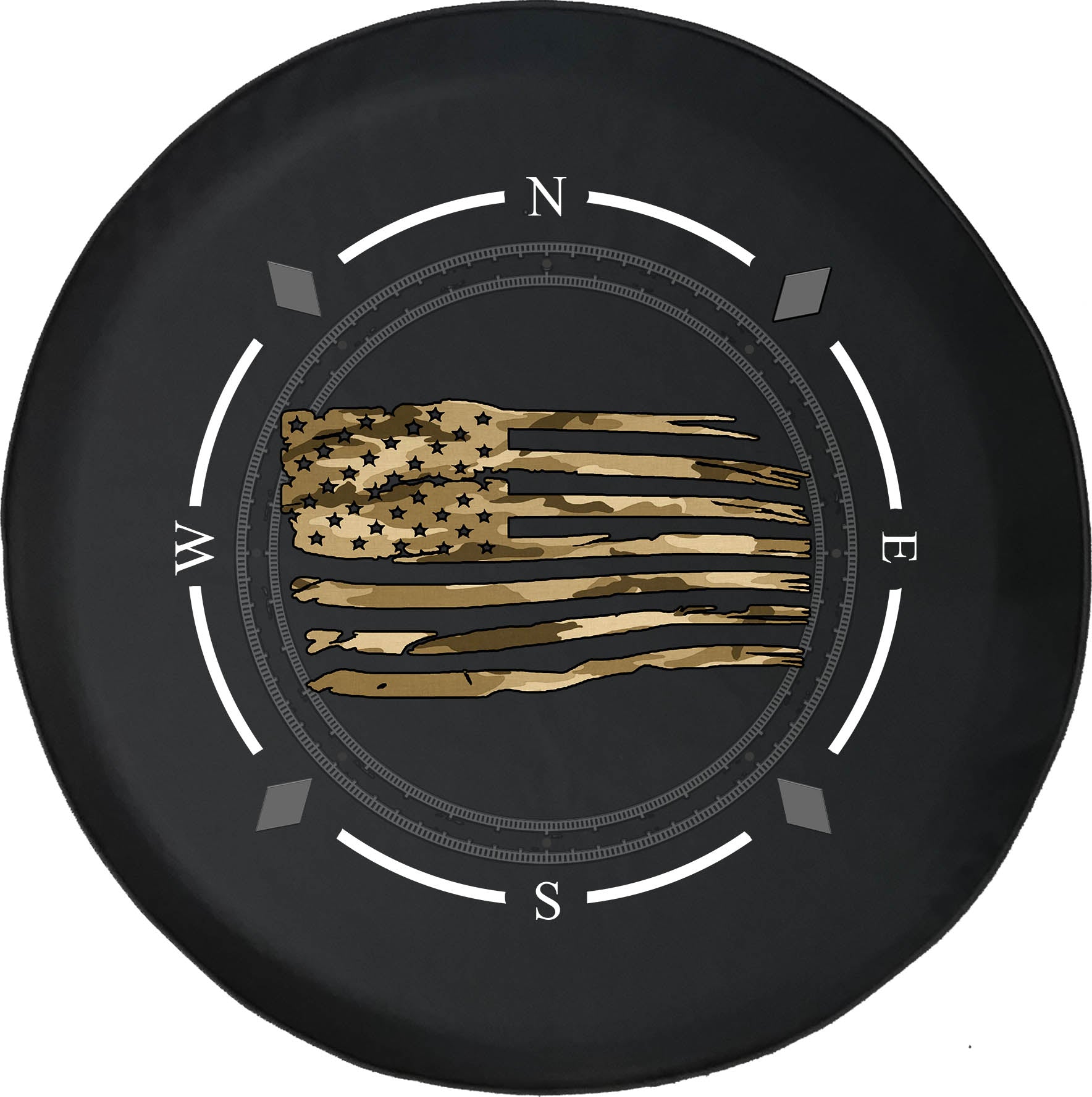 Spare Tire Cover Compass Green Camo Waving American Flag Military USA Wheel Covers Fit for SUV accessories Trailer RV Accessories and Many Vehicles