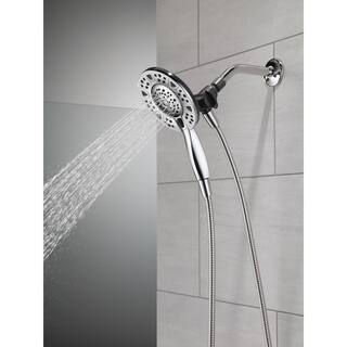 Delta In2ition 4-Spray Patterns 1.75 GPM 6 in. Wall Mount Dual Shower Heads in Chrome 75494