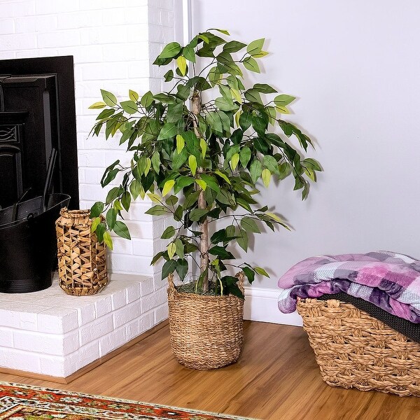 4Foot Artificial Ficus Tree in Handled Basket