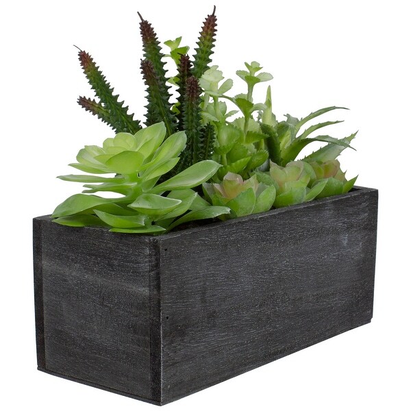 10 Artificial Mixed Succulent Plants in a Rectangular Planter