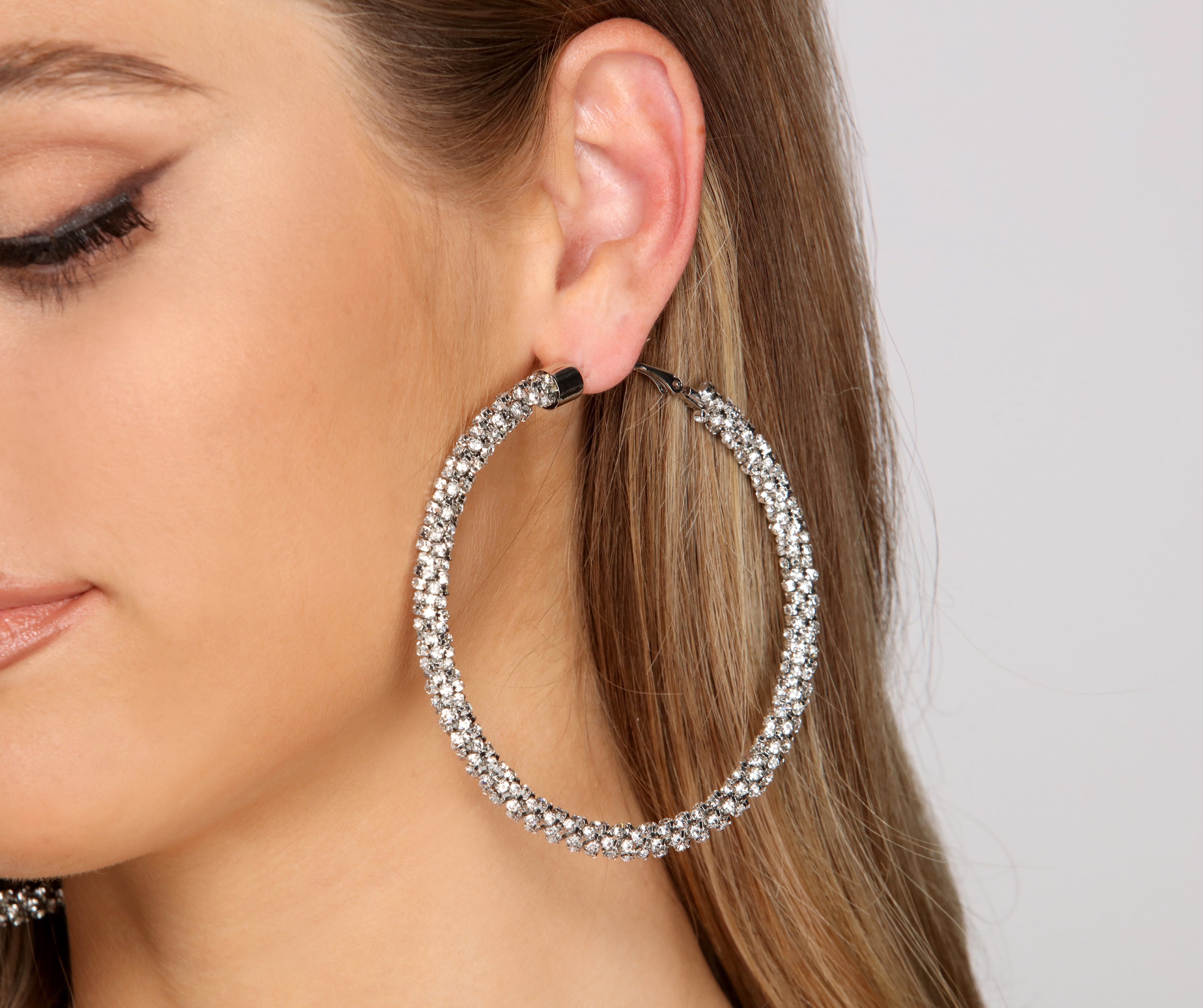 Rhine N' Twist Rhinestone Hoops