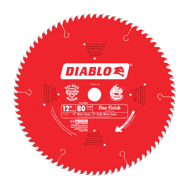 Diablo 12 in. D X 1 in. Carbide Finishing Saw Blade 80 teeth 1 pk