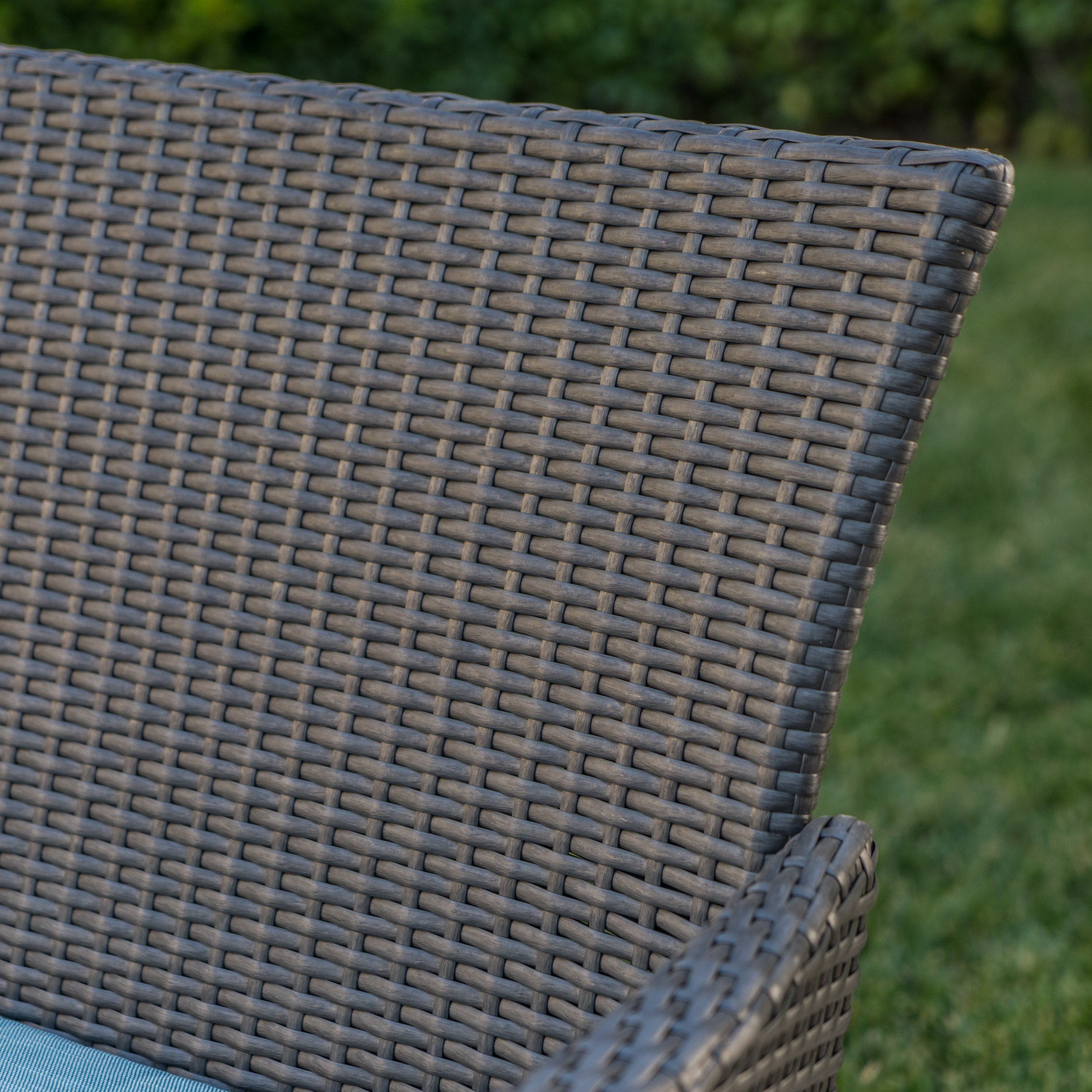 Clementine Outdoor Wicker Dining Chairs with Water Resistant Cushions - Set of 2