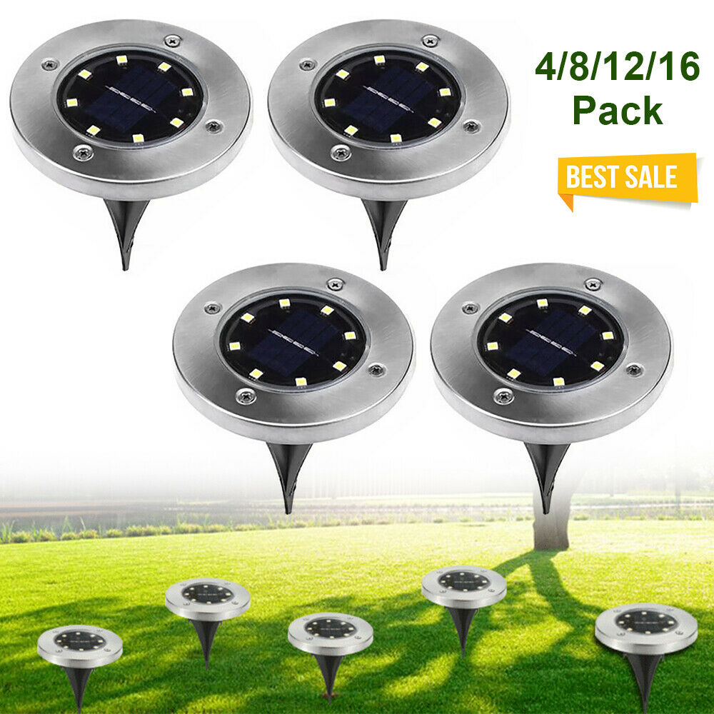 Onemayship 16PCS LED Solar Power Flat Buried Light In-Ground Lamp Outdoor Path Garden (White)