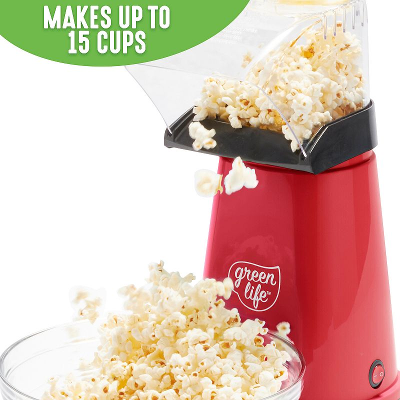 GreenLife Electric Popcorn Maker Hot Air Popper with Measuring Cup and Butter Melting Tra