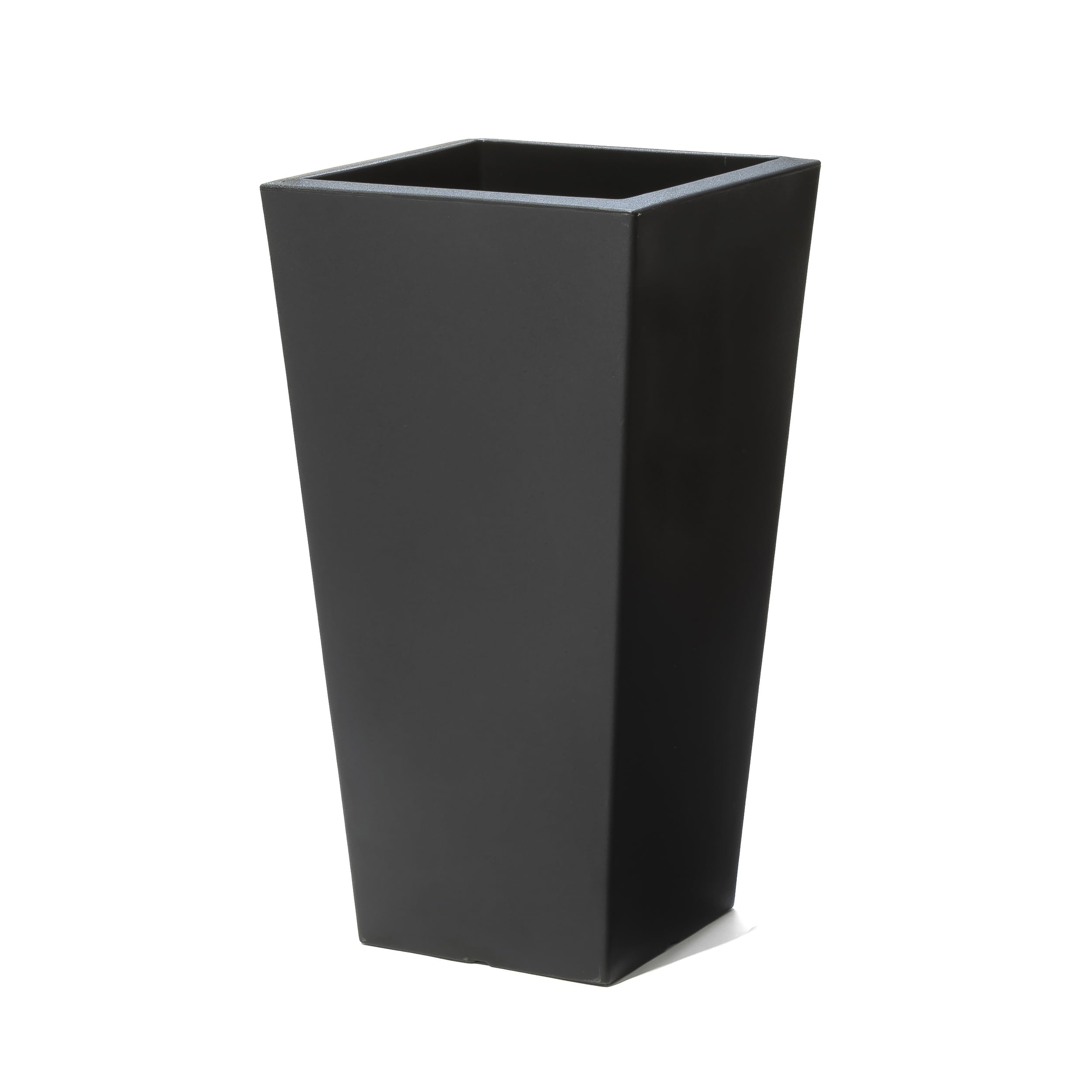 Step2 Tremont Plastic Black Square Planter 15" W x 15" D x 28" H Pot