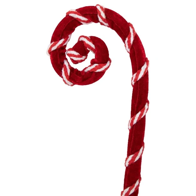 Red And White Candy Cane Curls Christmas Spray