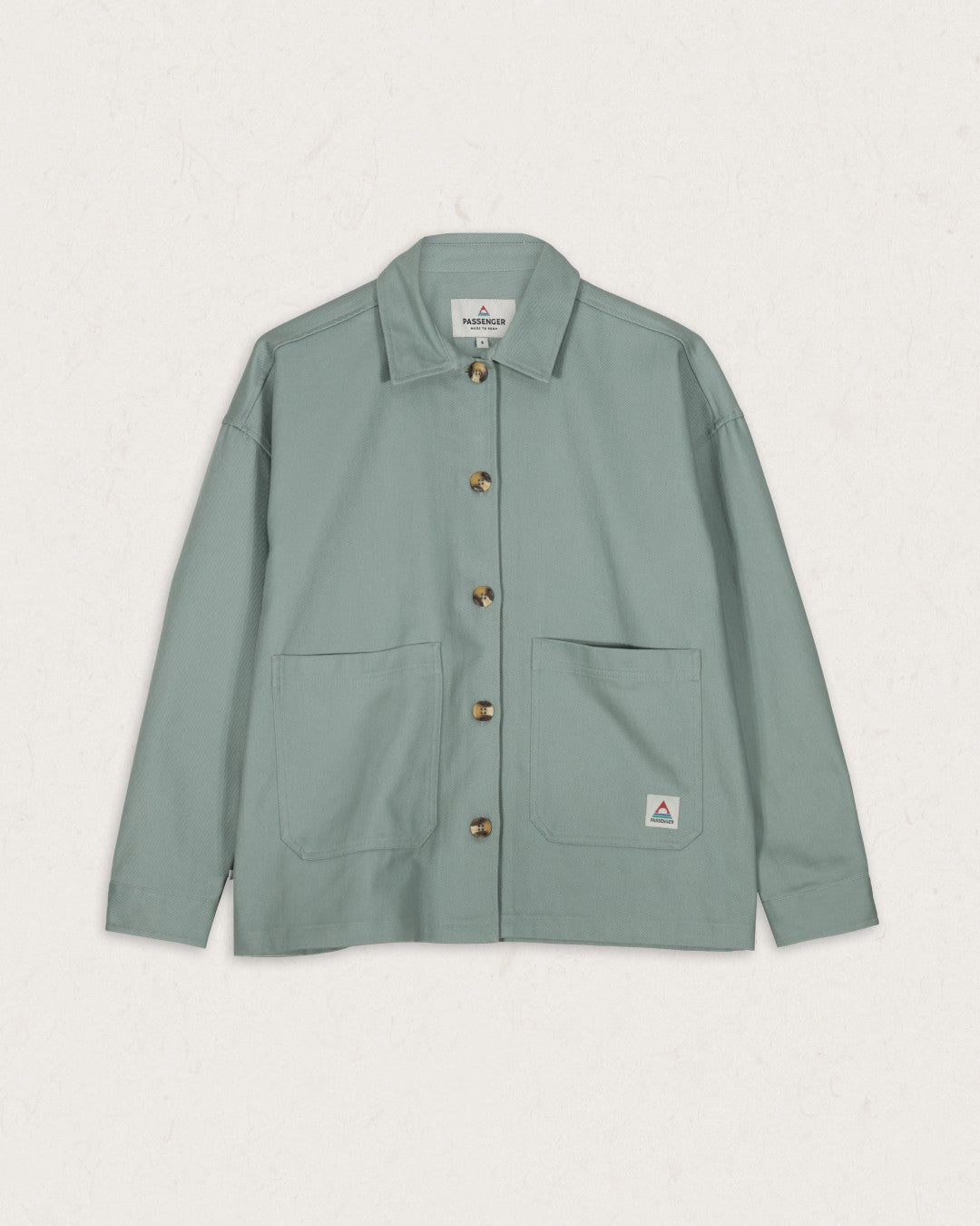 Forrest Organic Cotton Oversized Twill Overshirt - Pistachio