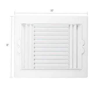 10 in. x 8 in. Plastic Ceiling Register in White RGC108