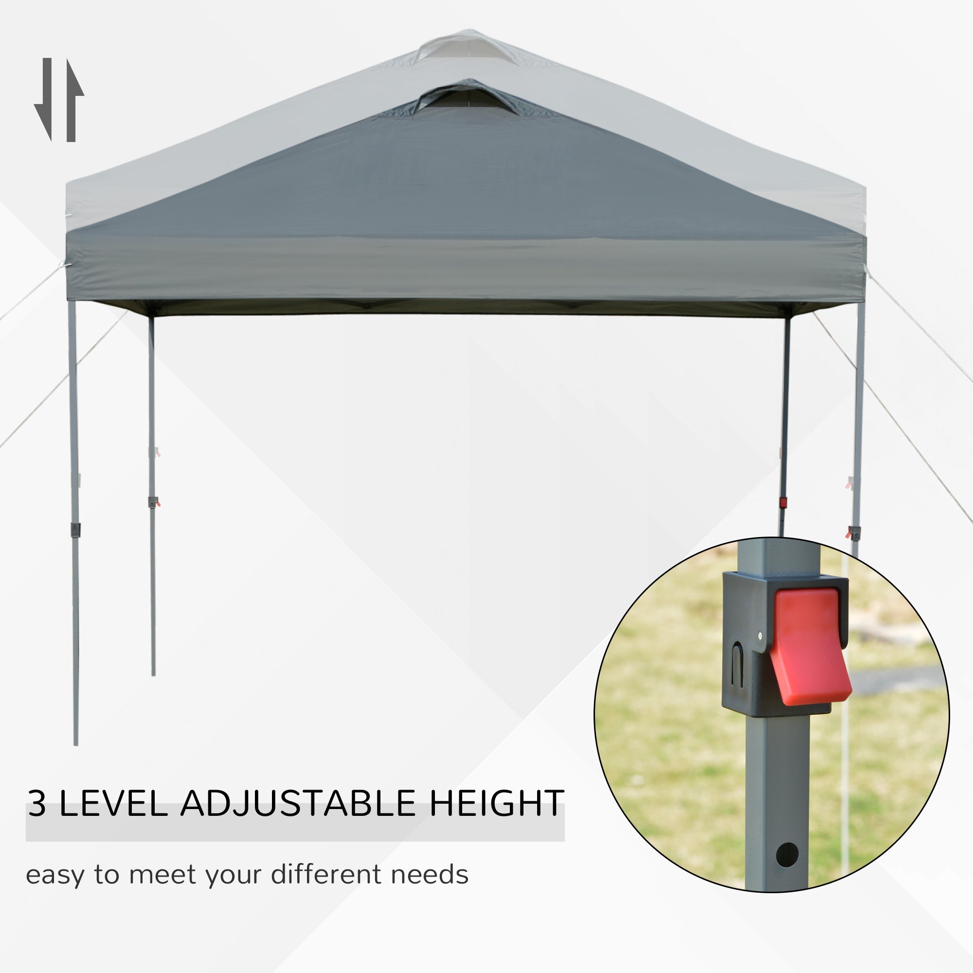 Outsunny 10' x 10' Outdoor Pop up Party Tent Canopy, Gray, Pop up Tent