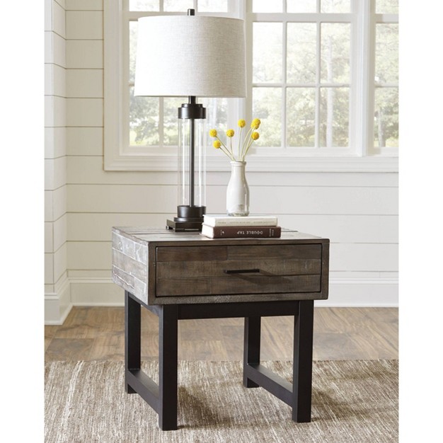 Mondoro Square End Table Taupe Signature Design By Ashley