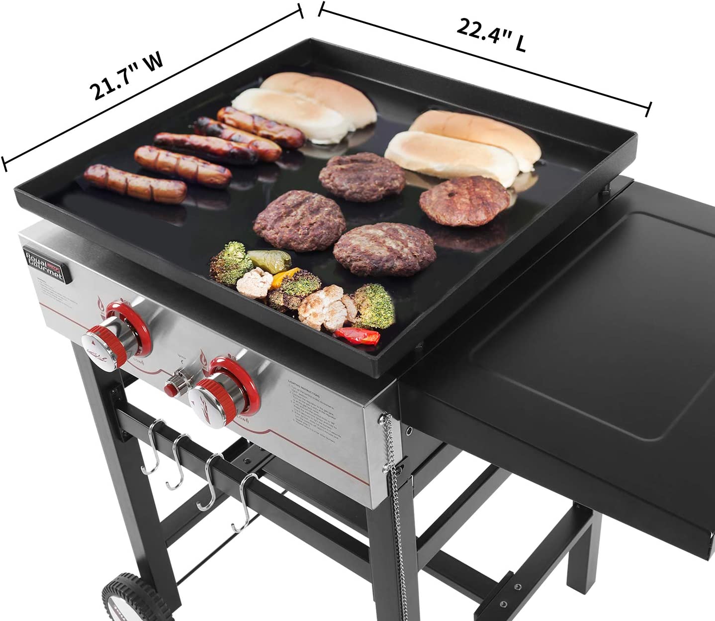 Royal Gourmet Regal GB2000 2-Burner Propane Gas Grill Griddle， 22'' L， Black