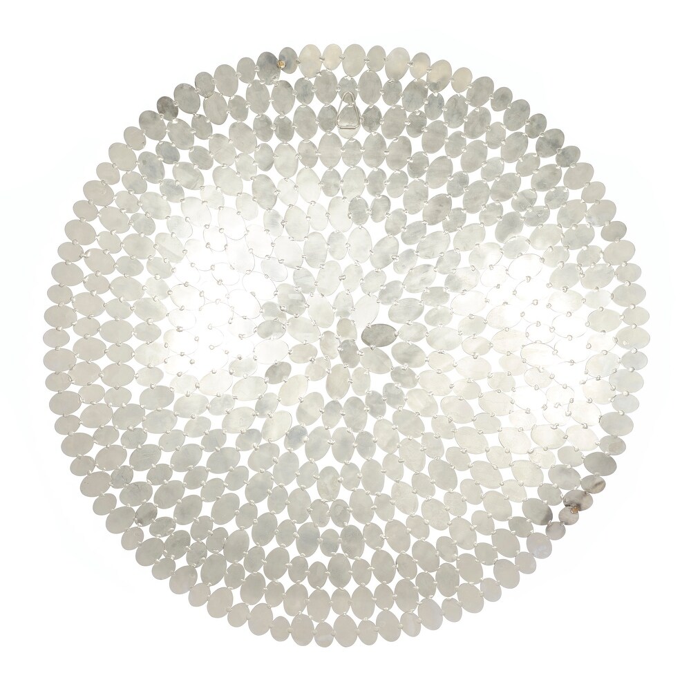 Silver Stainless Steel Glam Ornamental Wall Decor   31 x 31 x 1