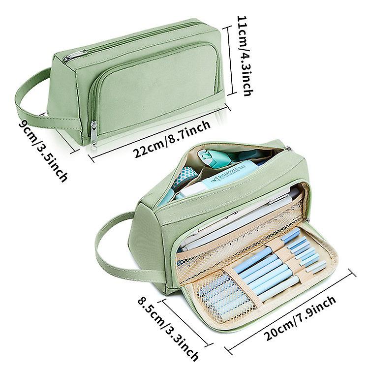 Large Capacity Pencil Case，high Capacity Pencil Pouch Bag Pouch Holder Box Organizer For Adults-grass Green