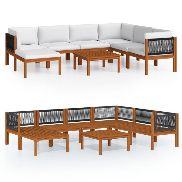 vidaXL Patio Lounge Set Outdoor Sectional Sofa with Cushions Solid Acacia Wood