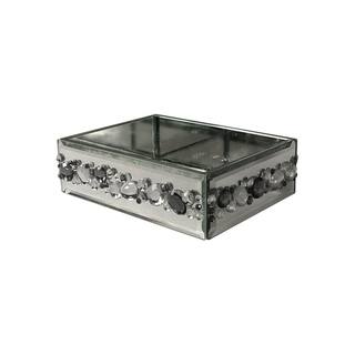 Elegant Home Fashions Harlow Soap Dish Silver Mirror with Beads HDBA9402