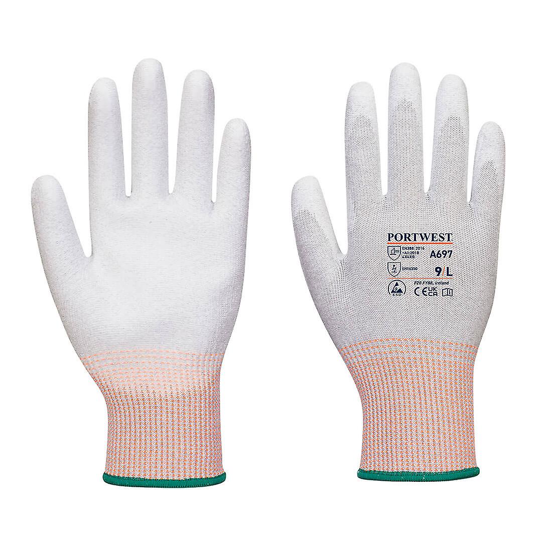 Portwest a697 lr13 esd pu palm gloves - 12 pack， pack of 12