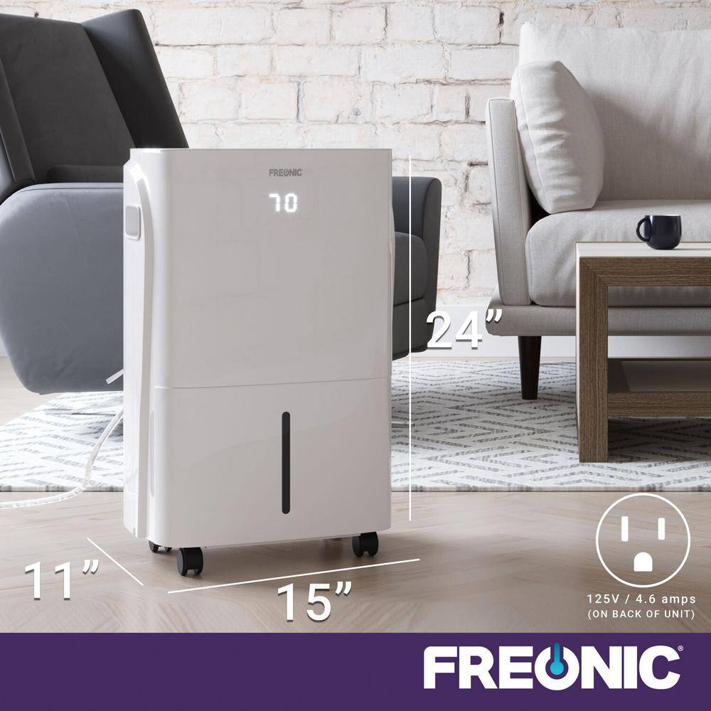 FREONIC Energy Star 16.9 pt. Up to 4500 sq.ft. Dehumidifier in. White With Internal Pump FHCD501PWG