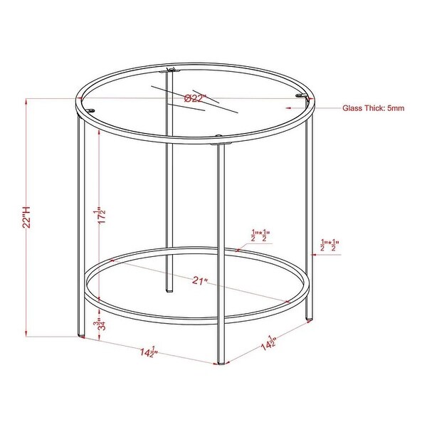 Furniture of America Llewellyn Contemporary Round 22-inch Side Table