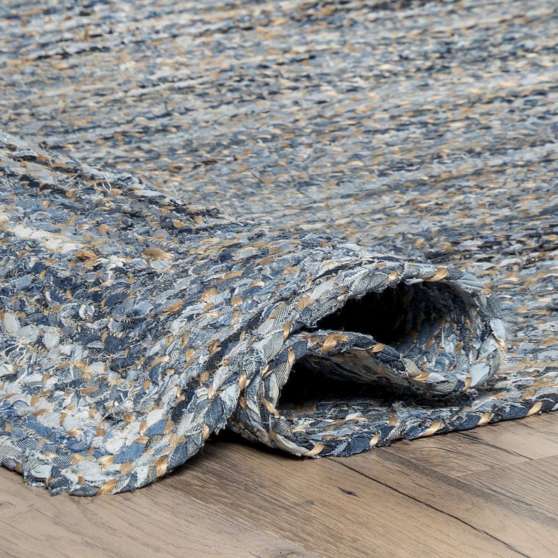 nuLoom Hand Braided Otelia Denim And Jute Area Rug