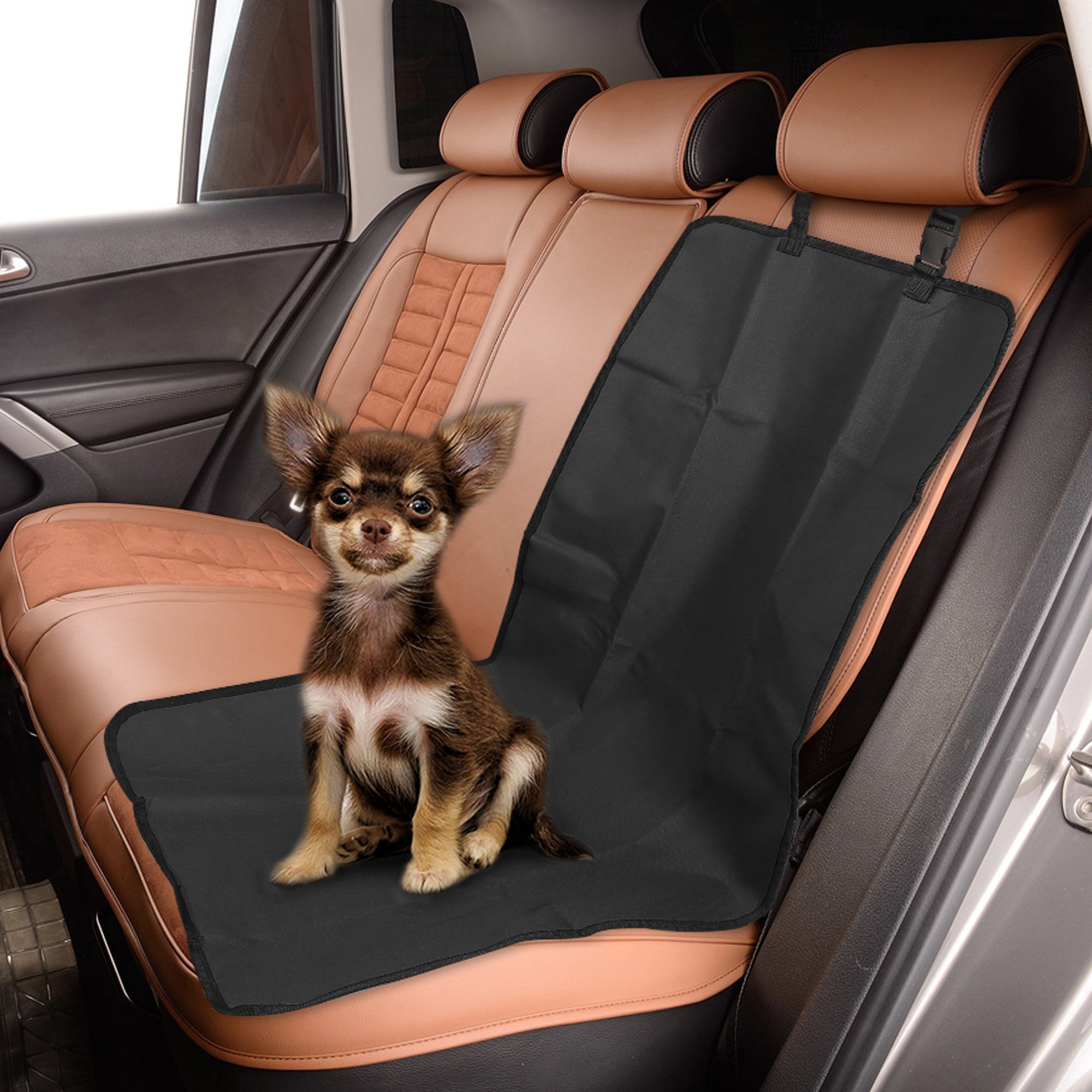 Unique Bargains Vehicle Front Dog Back Seat Cover Pet Pad Protector Waterproof Black 38.98