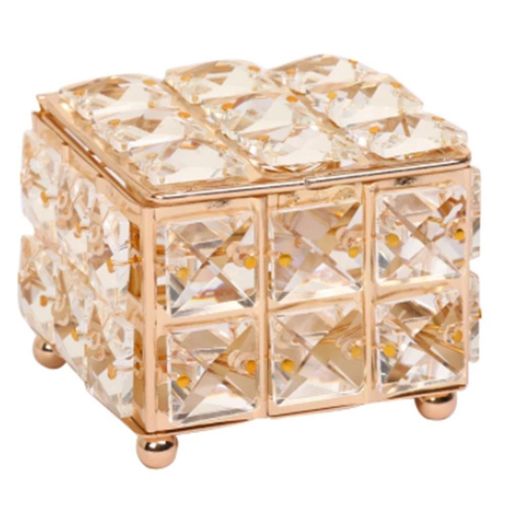 Home Decor Rhinestone Earring Ring Pearls Storage Box Crystal Organize Holder Jewelry Boxes With Co