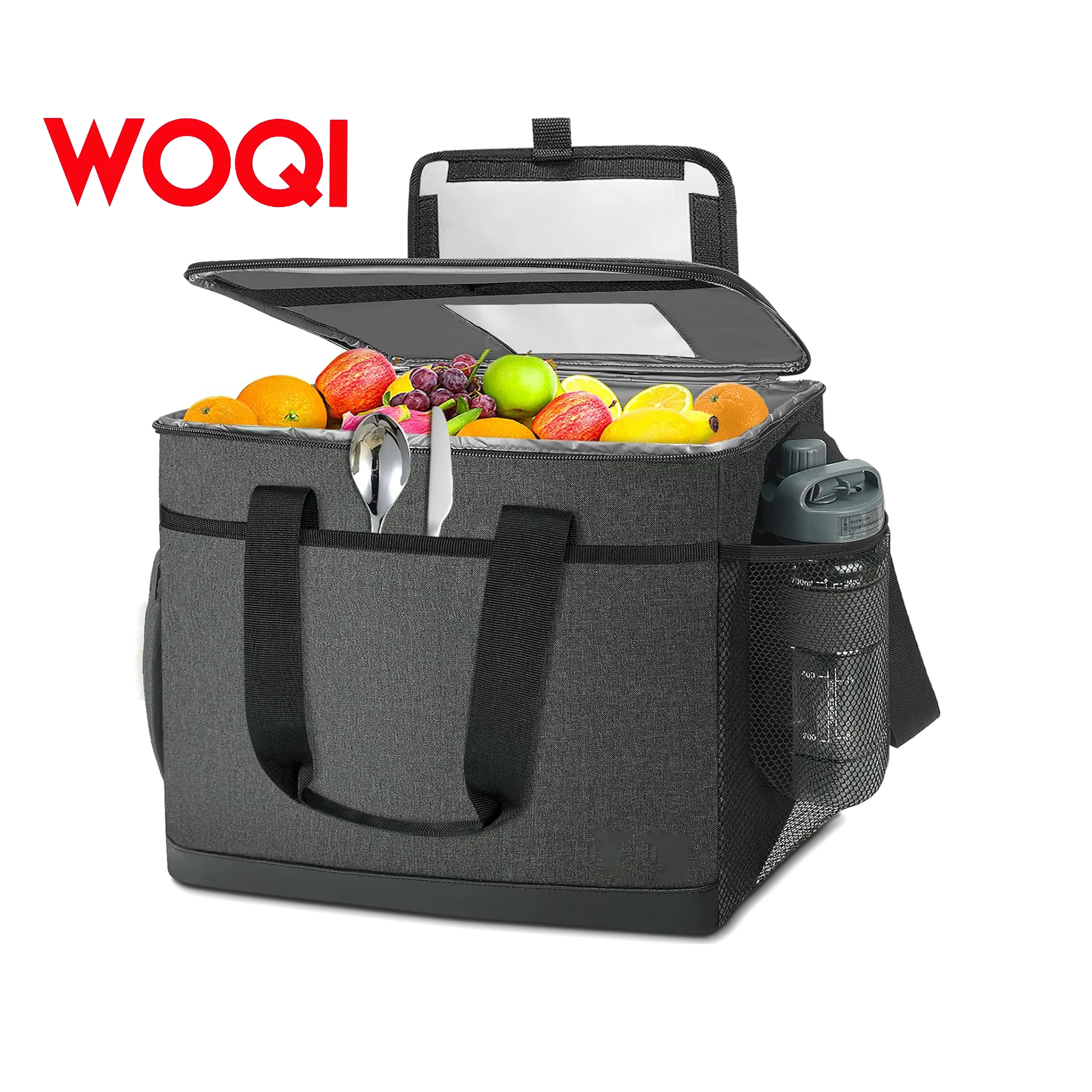 WOQI foldable soft cooling bag  insulated lunch bag  beach cooler  freezer  large camping cooler. Portable travel cooler