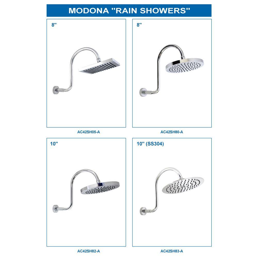 MODONA Gooseneck Rain Shower Arm with Flange Polished Chrome AC42-A