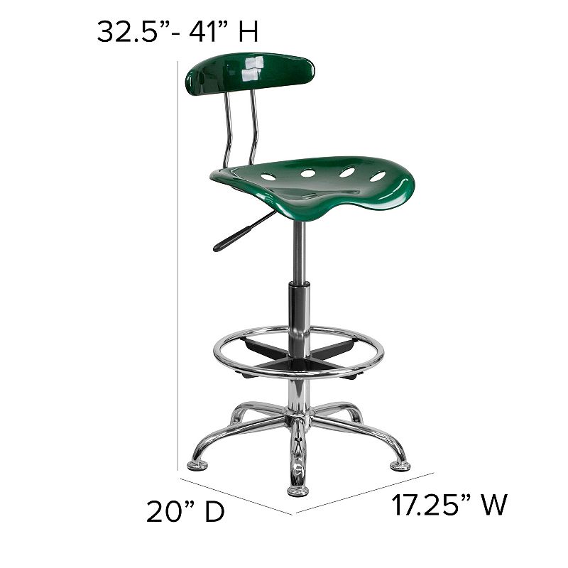 Flash Furniture Bradley Green Tractor Seat Drafting Stool